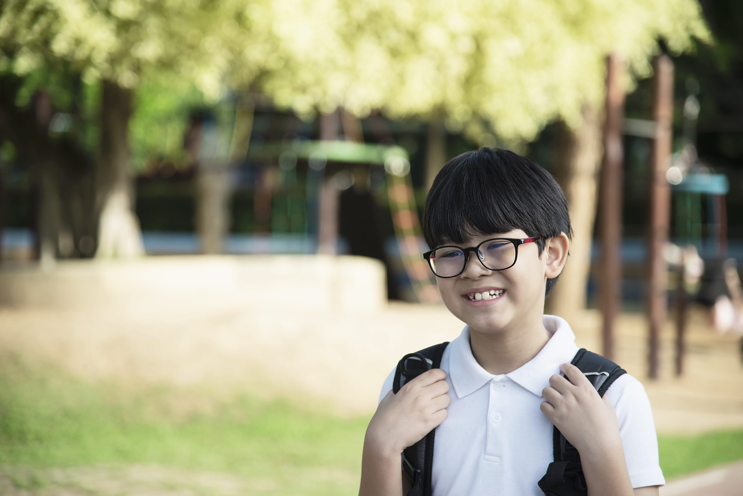 young asian thailand boy happy going school Young Asian Thailand boy happy going to school - children back to school concept.